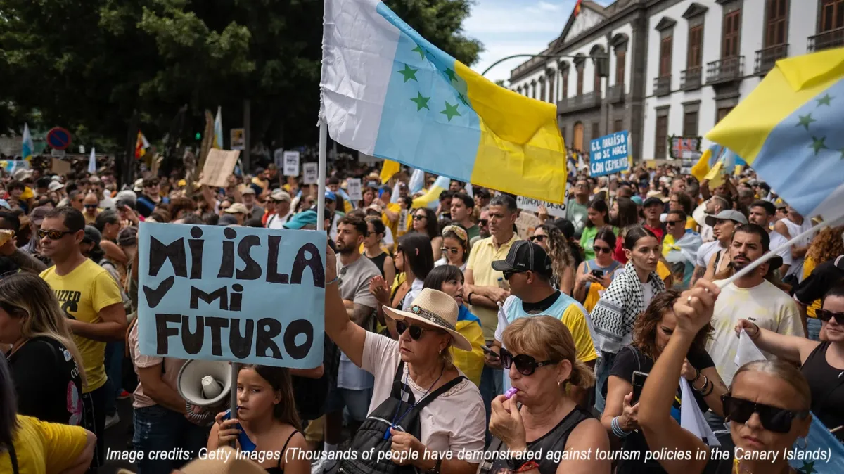 people demonstrating in the street